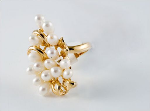 Мельхиоровое кольцо с жемчугом 18664 купить в магазине Самоцветы мира