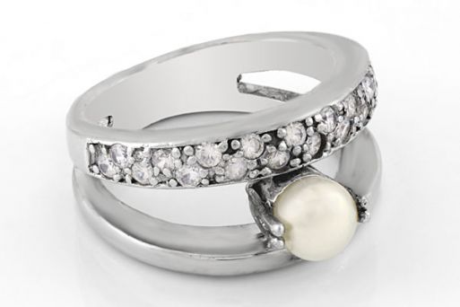 Серебряное кольцо с жемчугом 29775 купить в магазине Самоцветы мира
