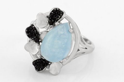 Серебряное кольцо с аквамарином 63436 купить в магазине Самоцветы мира