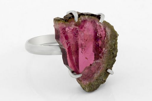 Мельхиоровое кольцо с турмалином 63498 купить в магазине Самоцветы мира