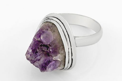 Мельхиоровое кольцо с аметистом 64073 купить в магазине Самоцветы мира