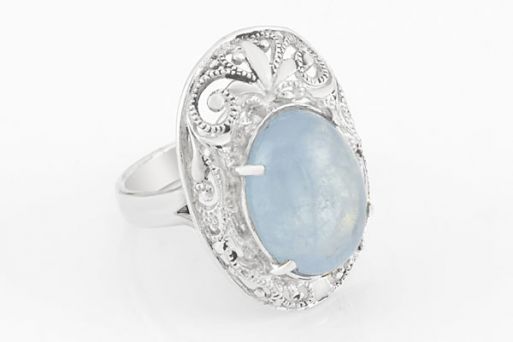 Серебряное кольцо с аквамарином 64940 купить в магазине Самоцветы мира